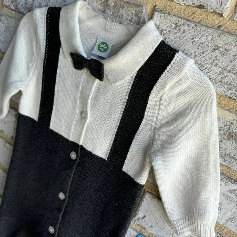 Little Me Special Occasion Gray & White Button Up Outfit Boy's Size 6M.